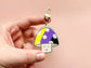 NonBinary Pride Flag Mushroom Keychain