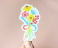 Pan Pride Flag Floral Bouquet Sticker
