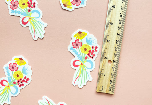 Pan Pride Flag Floral Bouquet Sticker