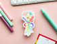 Sapphic Pride Flag Floral Bouquet Sticker