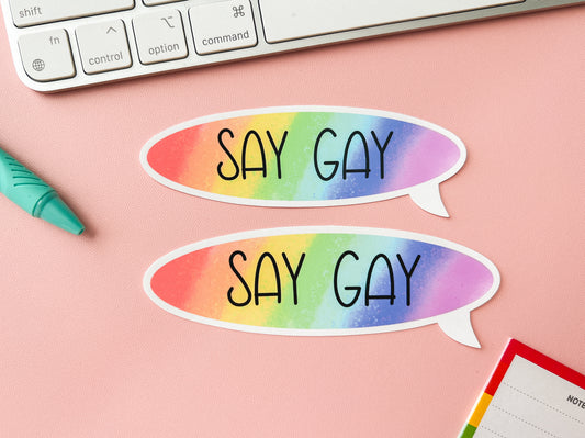 Say Gay Pride Flag Window Cling