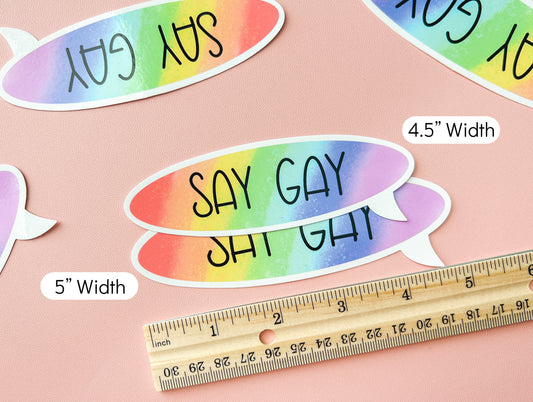 Say Gay Pride Flag Window Cling