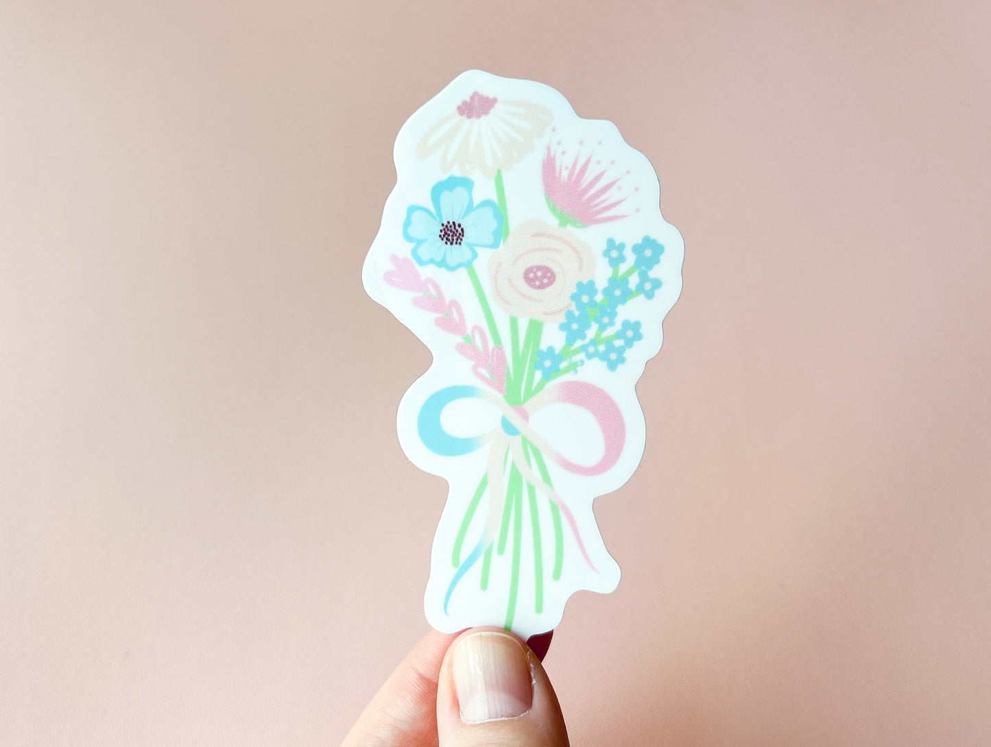 Trans Pride Flag Floral Bouquet Sticker