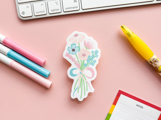 Trans Pride Flag Floral Bouquet Sticker