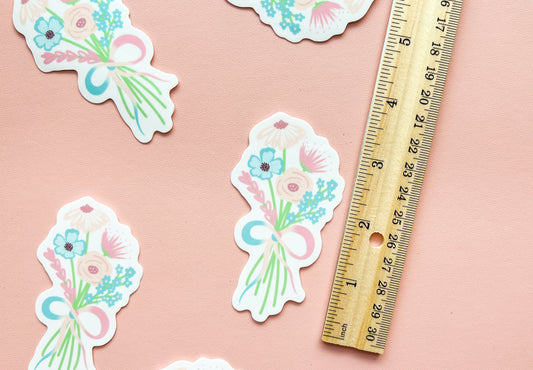 Trans Pride Flag Floral Bouquet Sticker