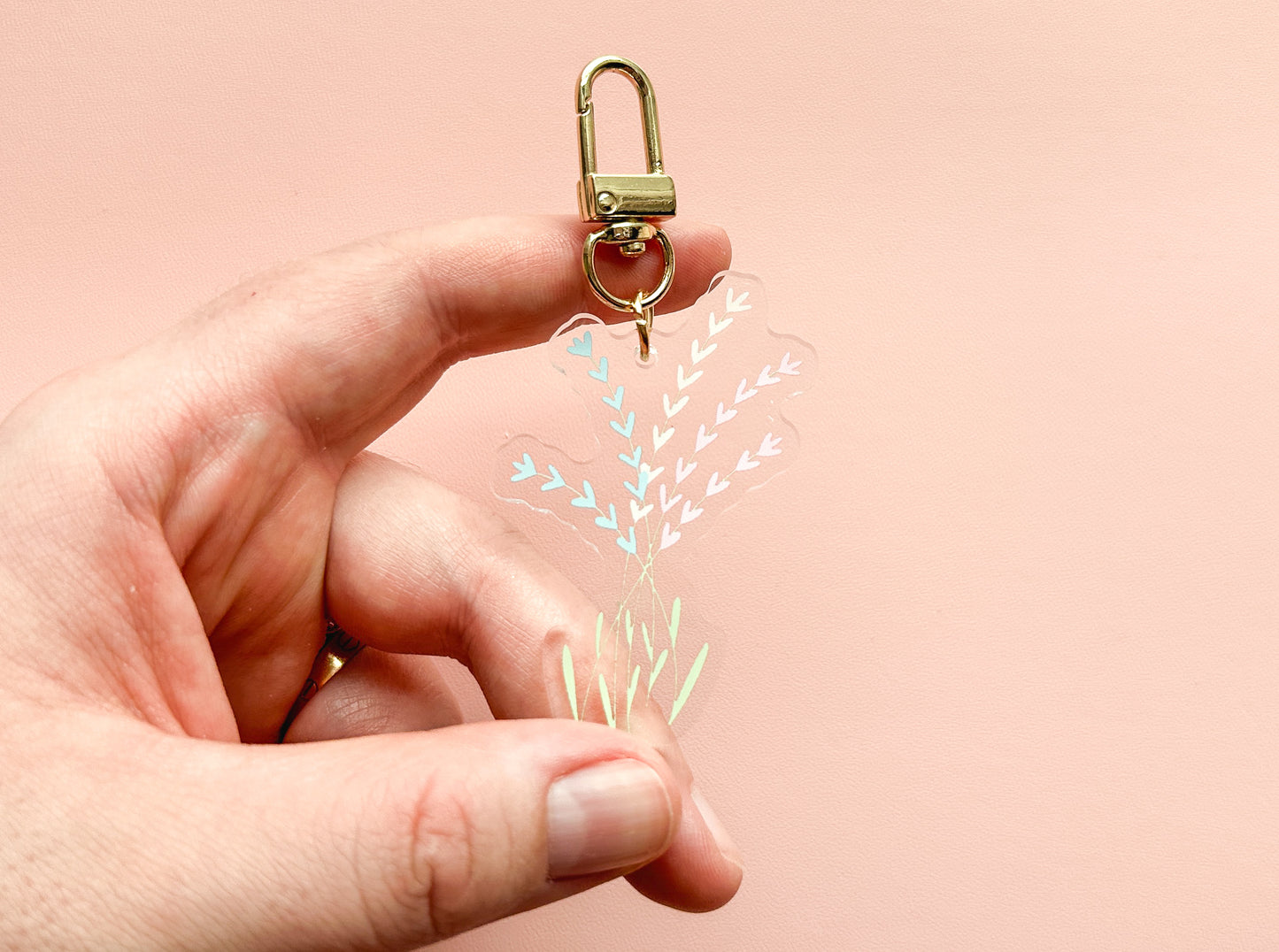 Trans Pride Flag Floral Keychain