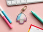 Trans Pride Flag Mushroom Keychain